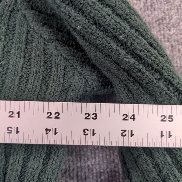 Express Tricot Turtleneck Sweater Womens Size L Green Ribbed Pullover - Picture 6 of 11
